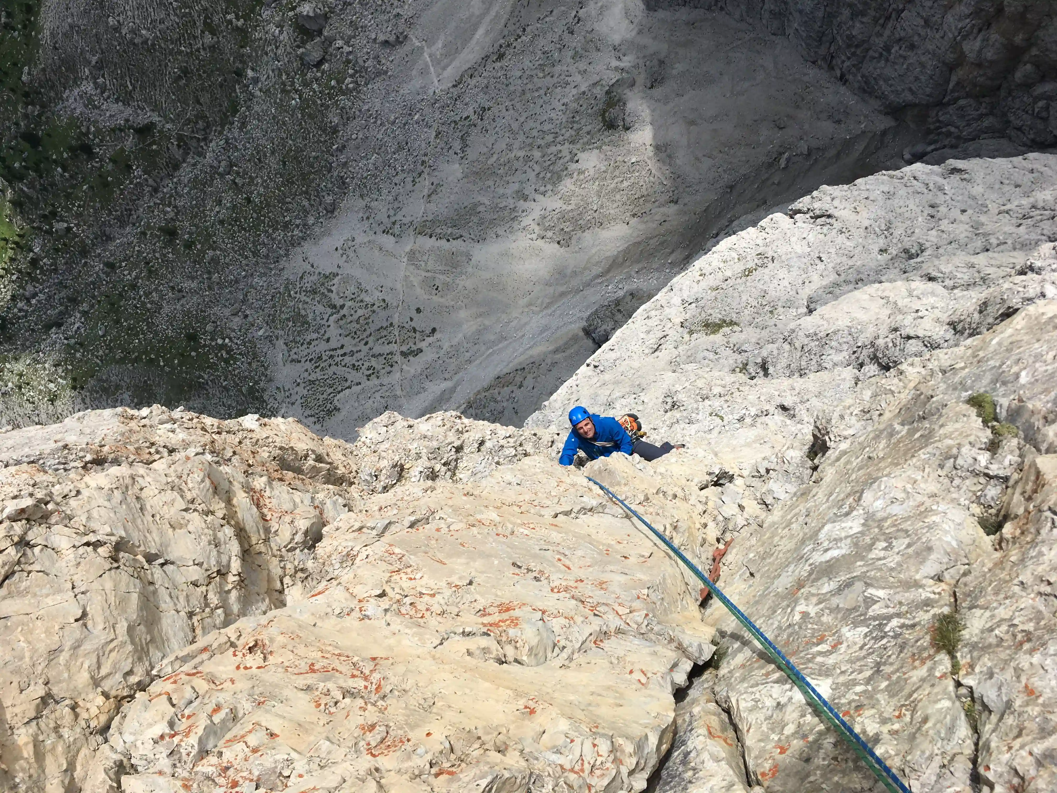 Klettern am vierten Sellaturm
