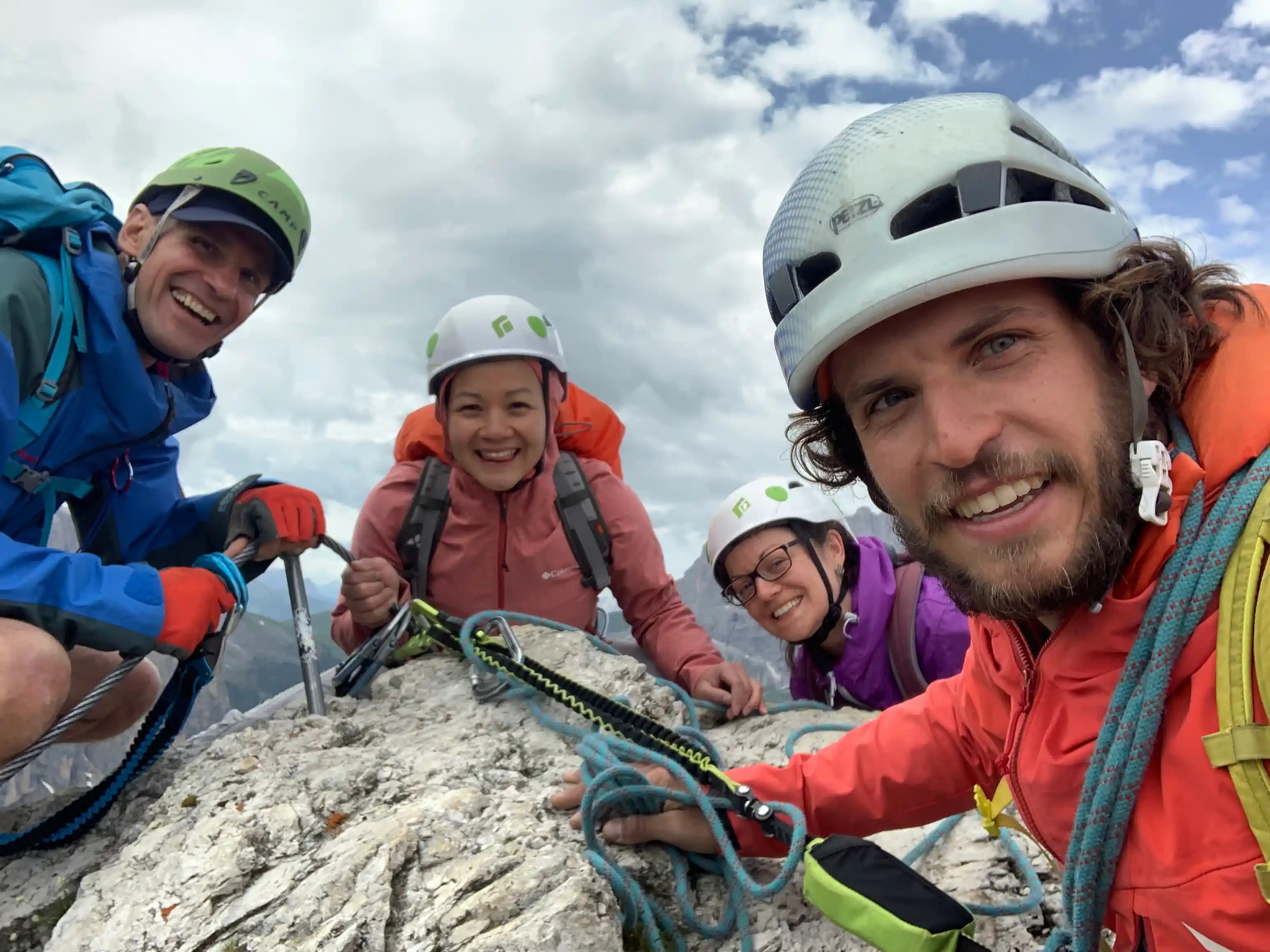 Gipfel Foto Dolomiten Cirspitze mit Bergführer Klettersteig