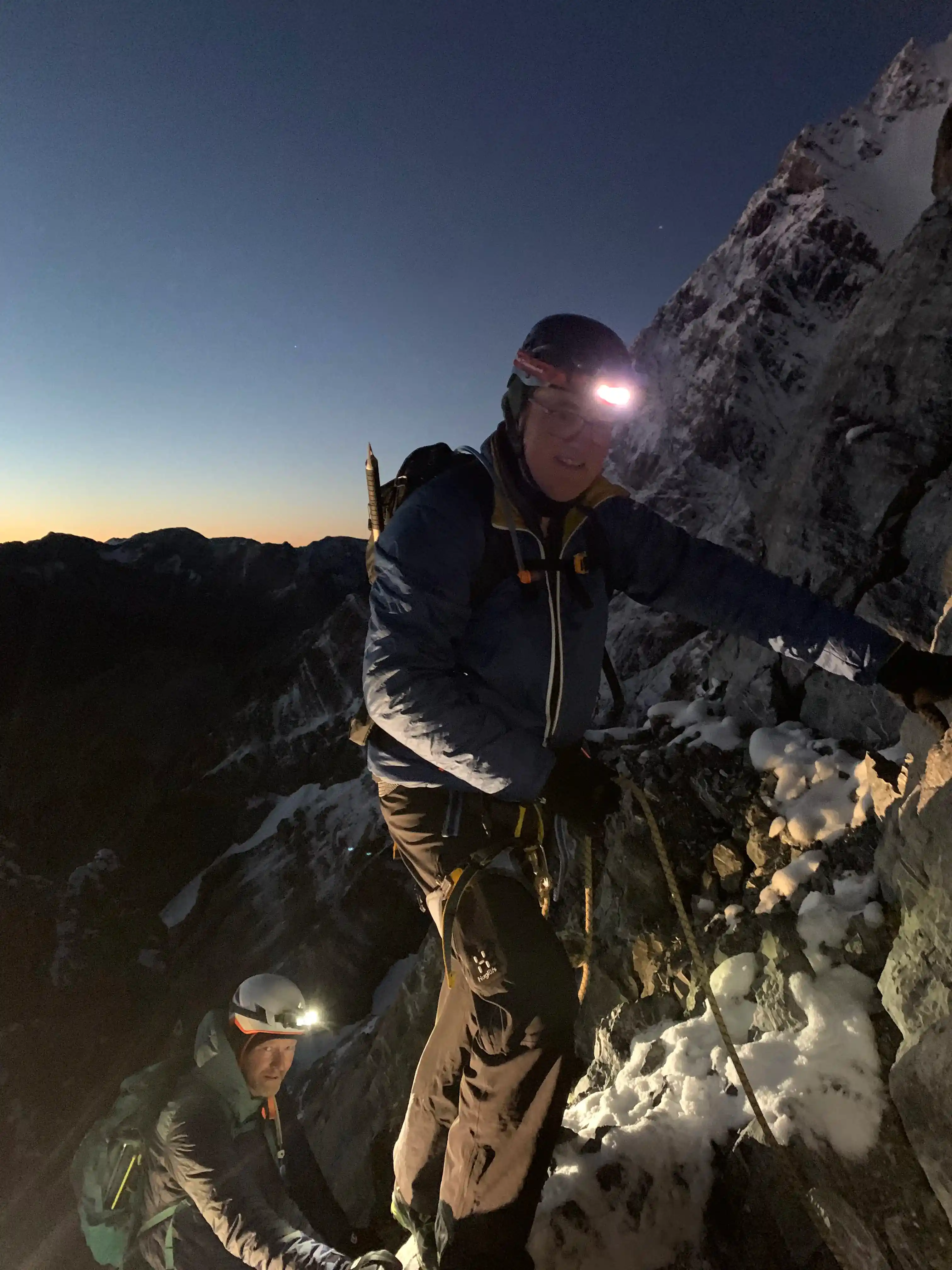 Ortler Normalweg Sulden Bergführer Normalweg auf den Ortler und Hintergrad mit Südtiroler Bergführer Guide