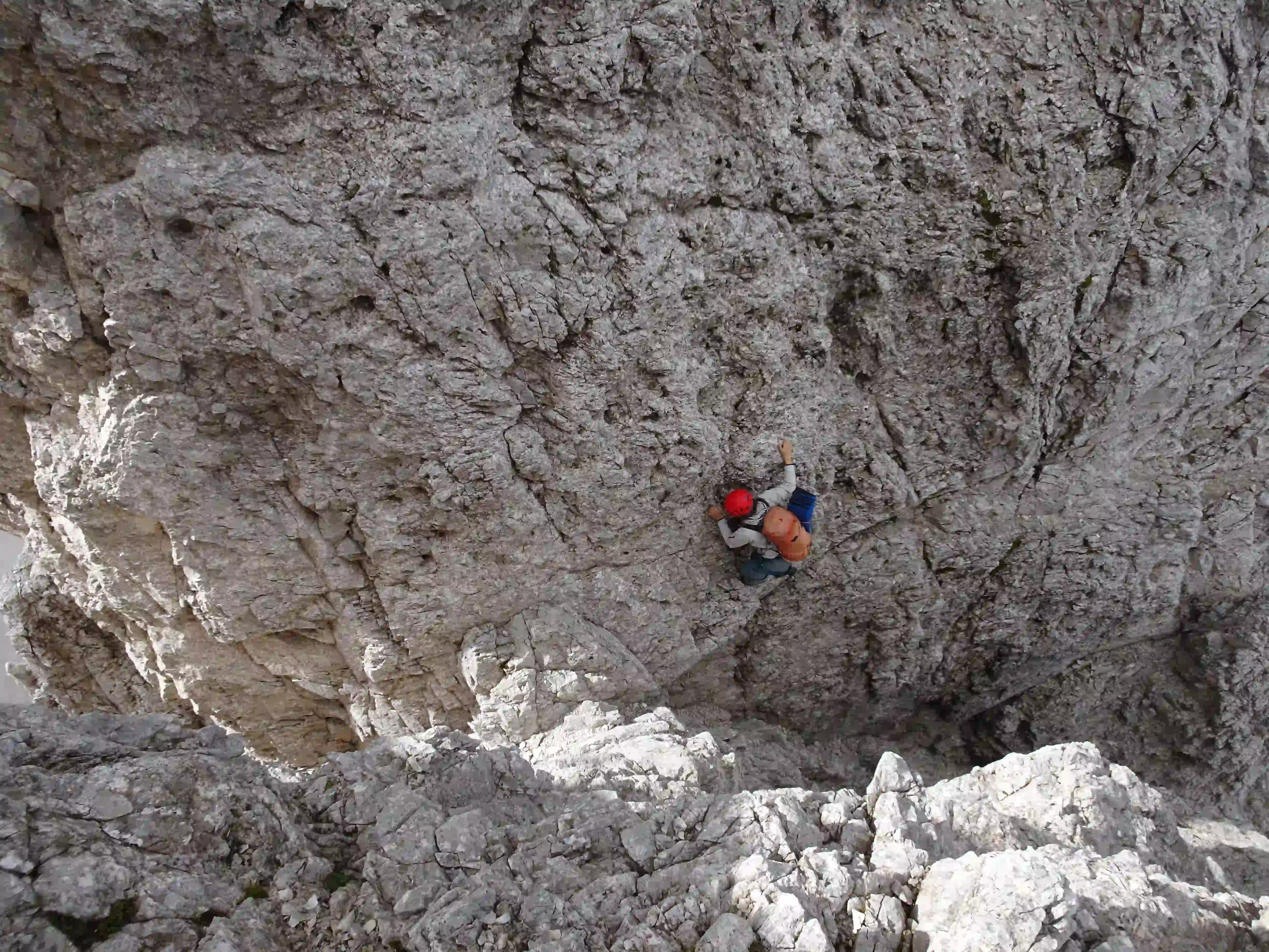 Klettern am Gran Pilastro in der Palagruppe mit Bergführer