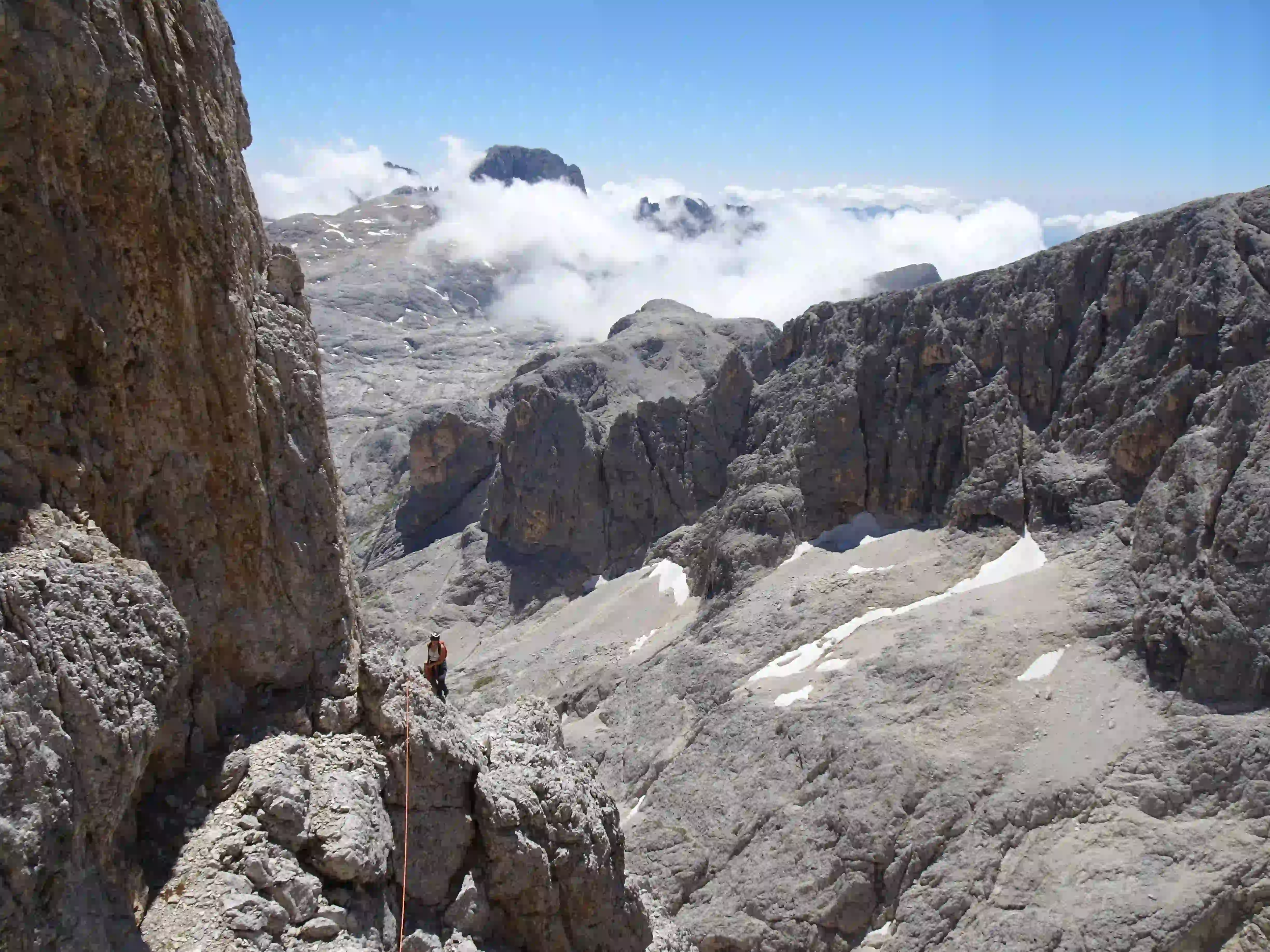 Klettern in San Martino di Castrozza mit Bergführer am Nuvolo Südgrad