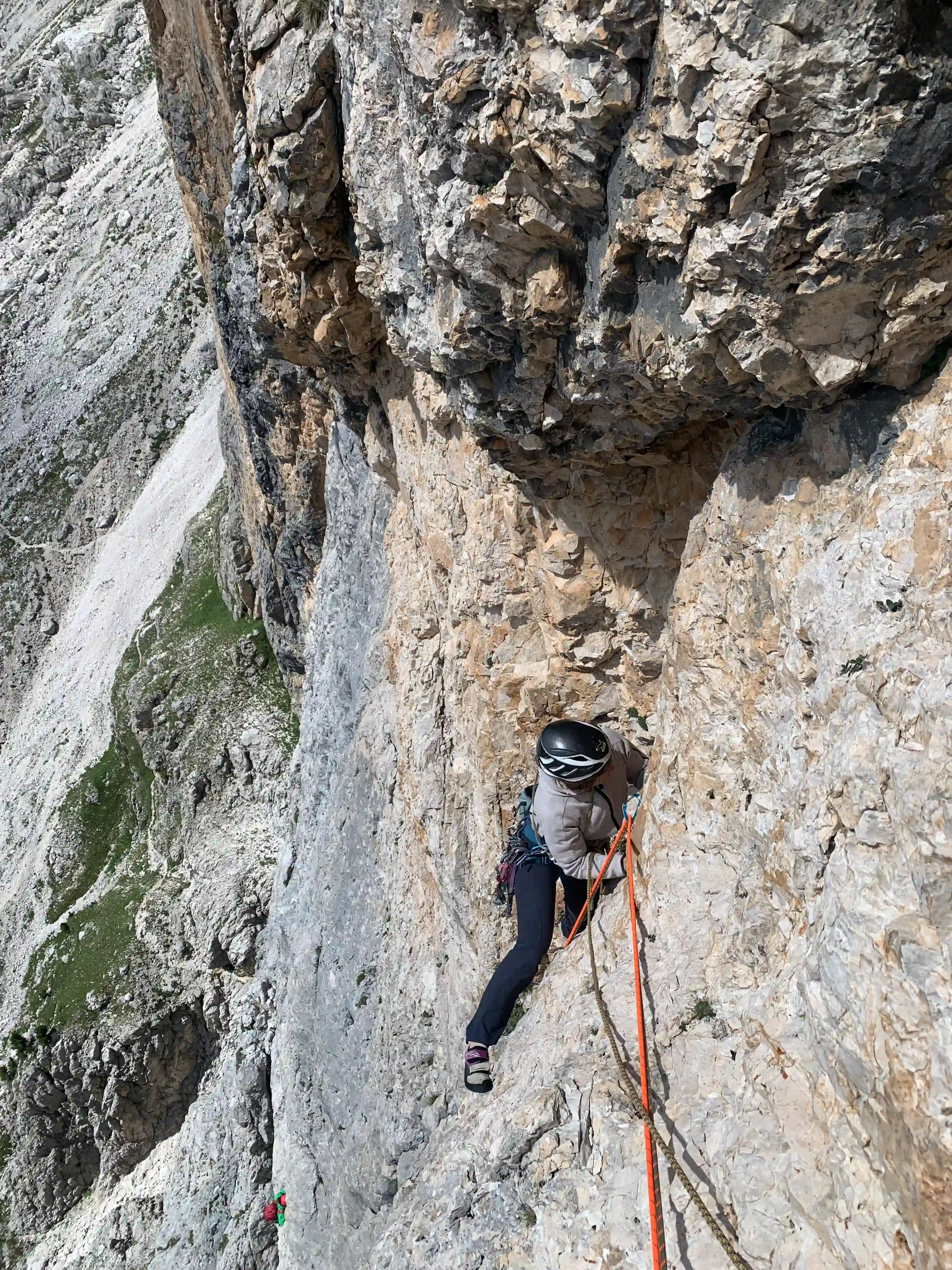 Punta Emma mit Bergführer Punta Emma Rosengarten Vajolet Gardeccia Klettern Kraxln