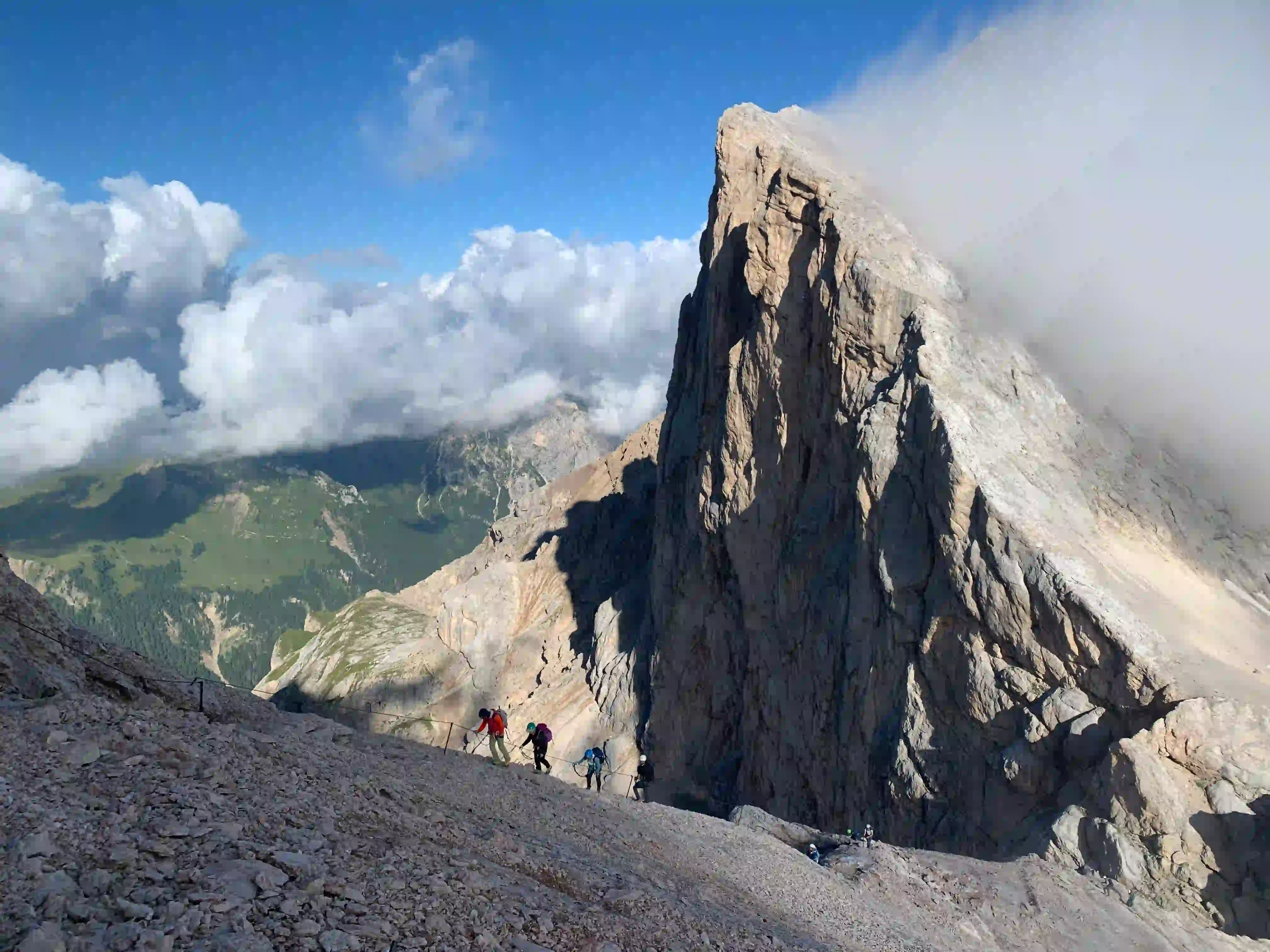 Westgrand an der marmolada spannender Klettersteig